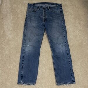 Levi's 505 Men's Regular Fit Straight Leg Medium Dark Wash 38 x 30 Grunge